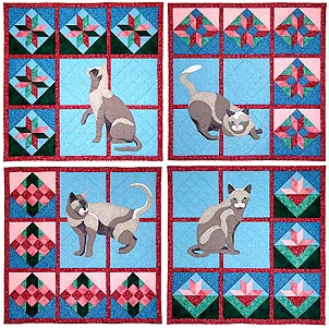 Quilts & Cats (set of 4)